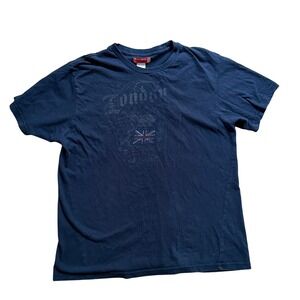 Vintage Guess London Graphic T-Shirt Mens XL Black Short Sleeve